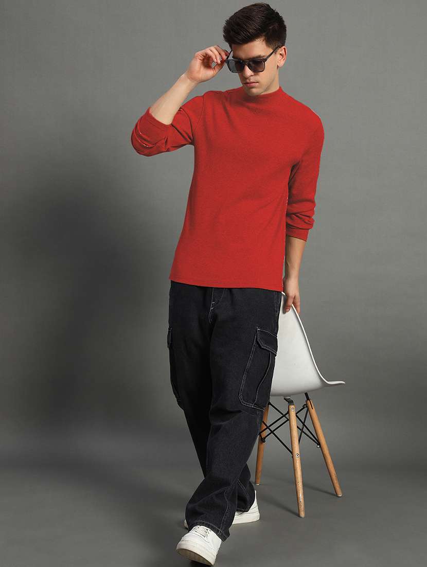 men solid long sleeve slim fit pullover - 22184868 -  Standard Image - 4