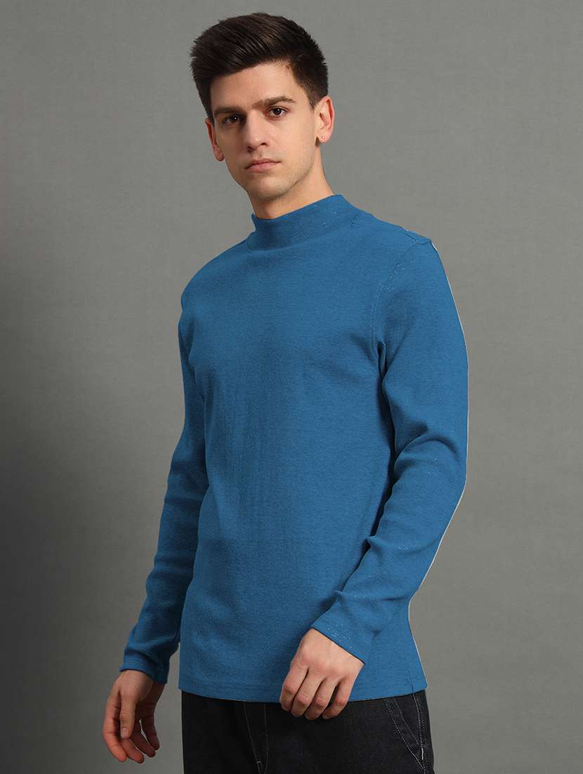 men solid long sleeve slim fit pullover - 22184869 -  Standard Image - 1