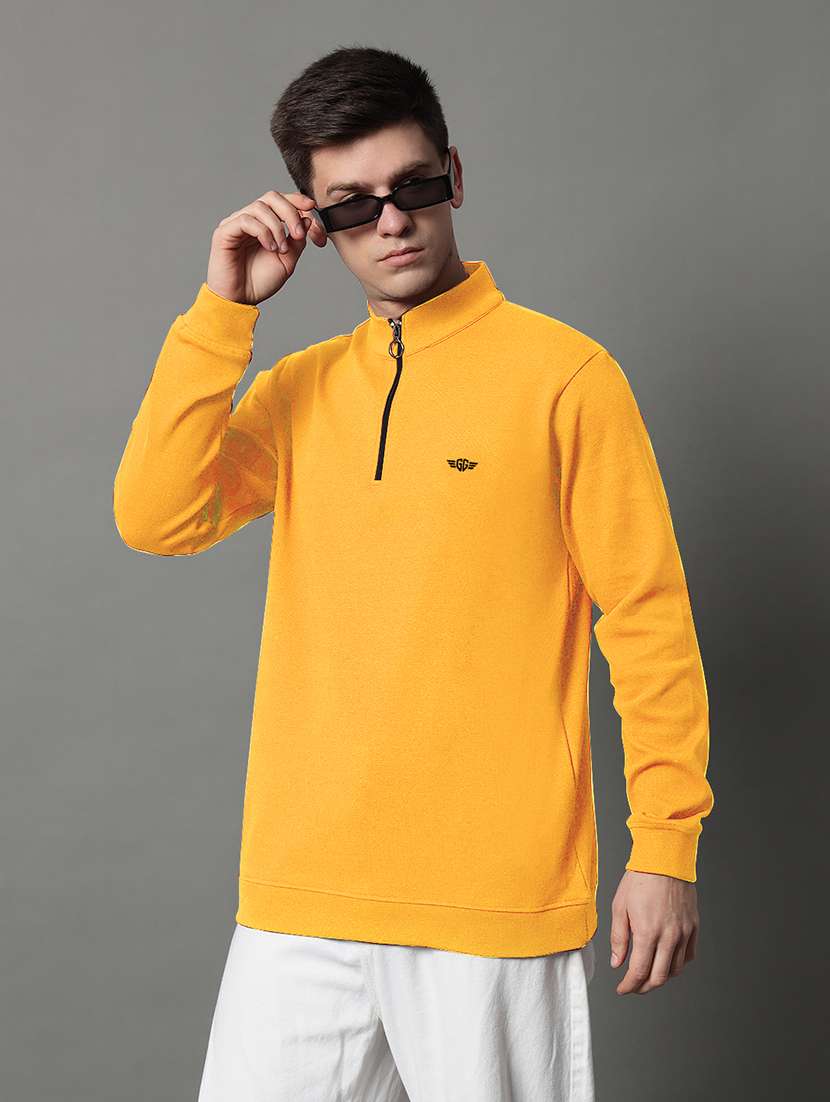 men solid long sleeve regular fit sweatshirt