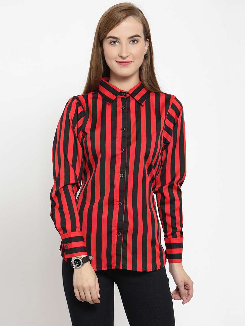 women collared long sleeve regular fit shirt