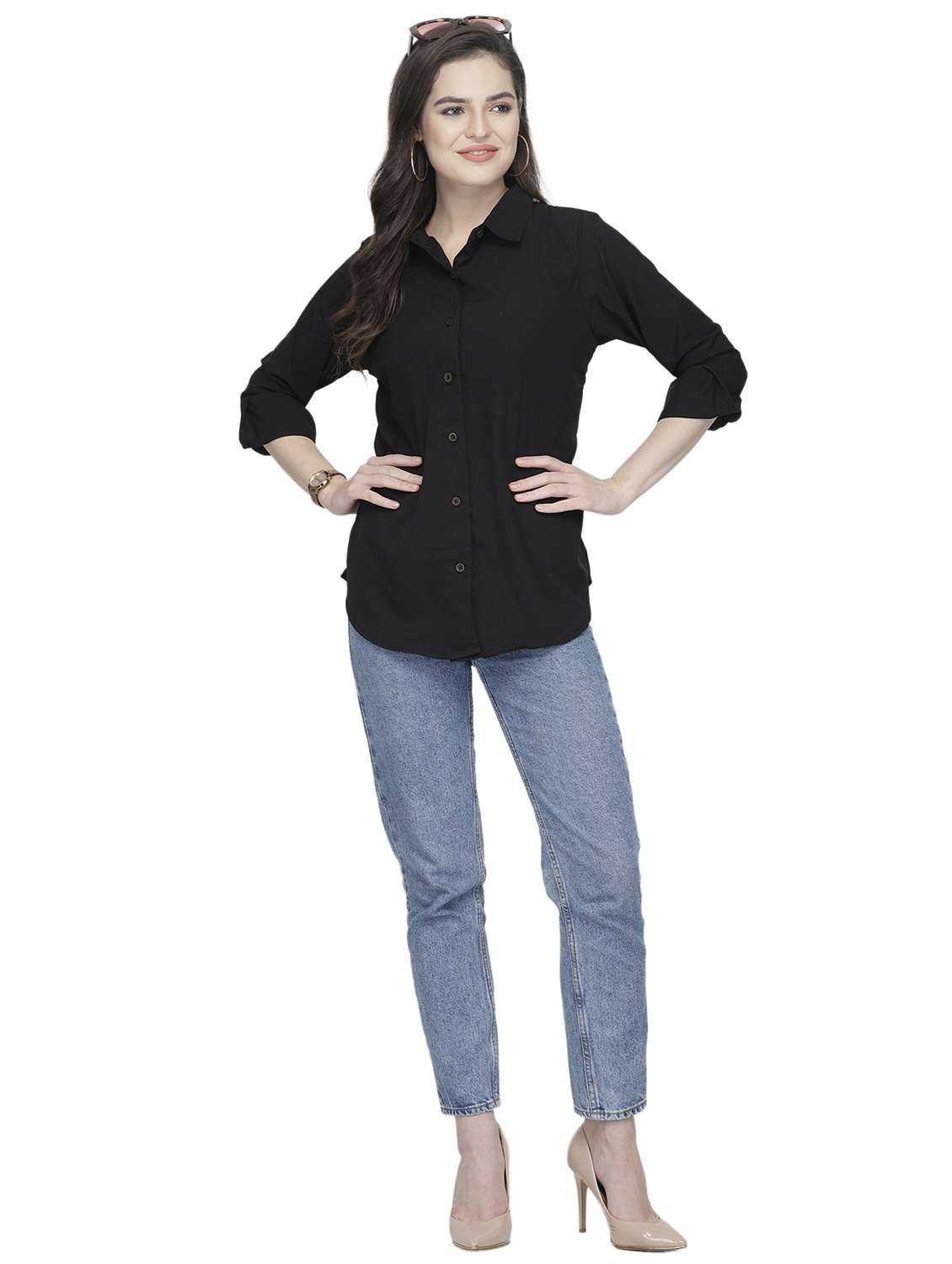 women collared long sleeve regular fit shirt - 22184977 -  Standard Image - 4