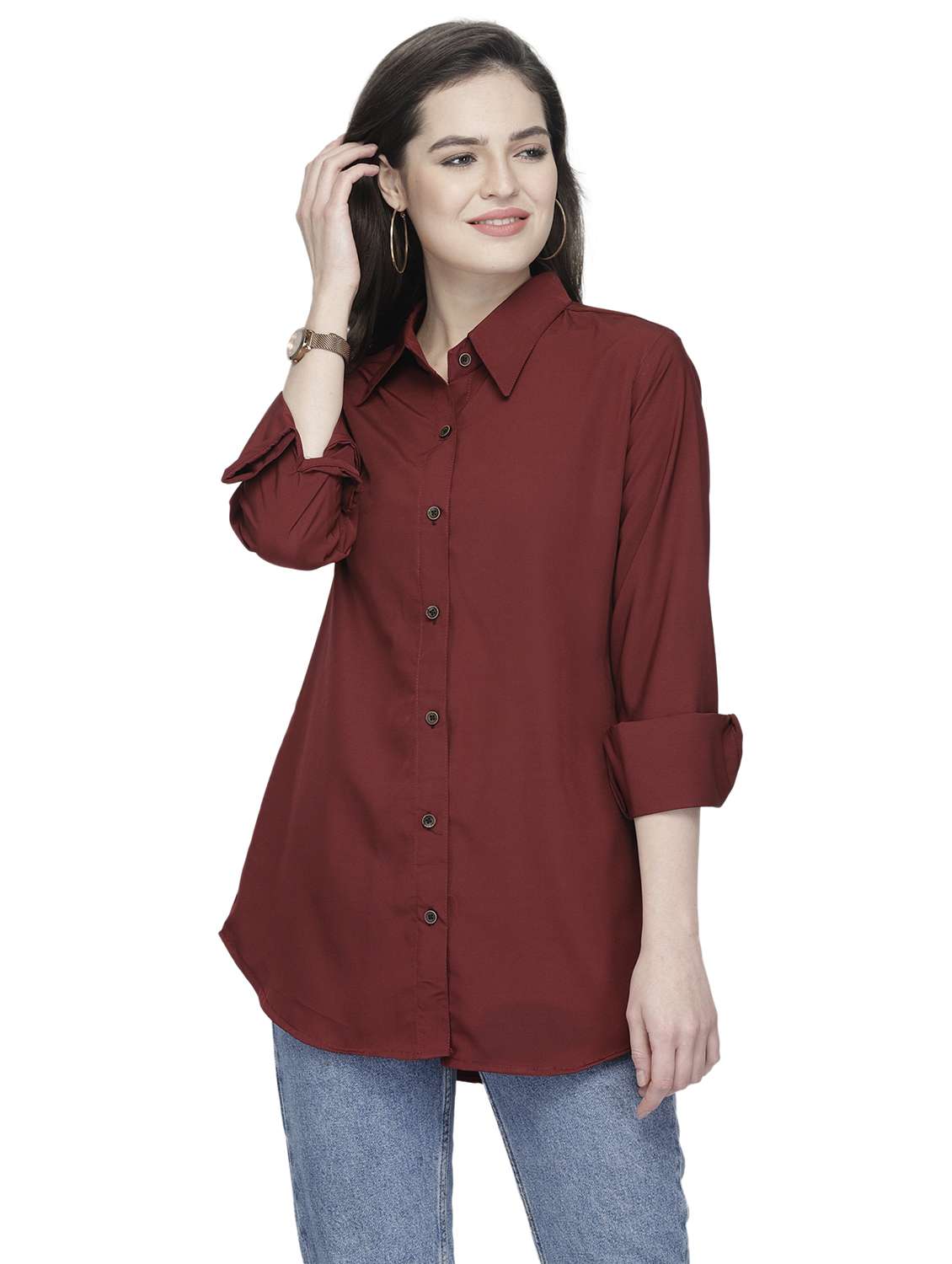 women collared long sleeve regular fit shirt - 22184978 -  Standard Image - 1