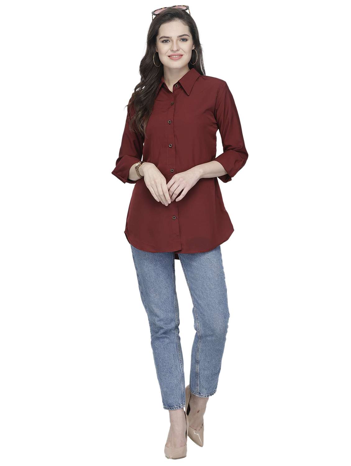 women collared long sleeve regular fit shirt - 22184978 -  Standard Image - 4