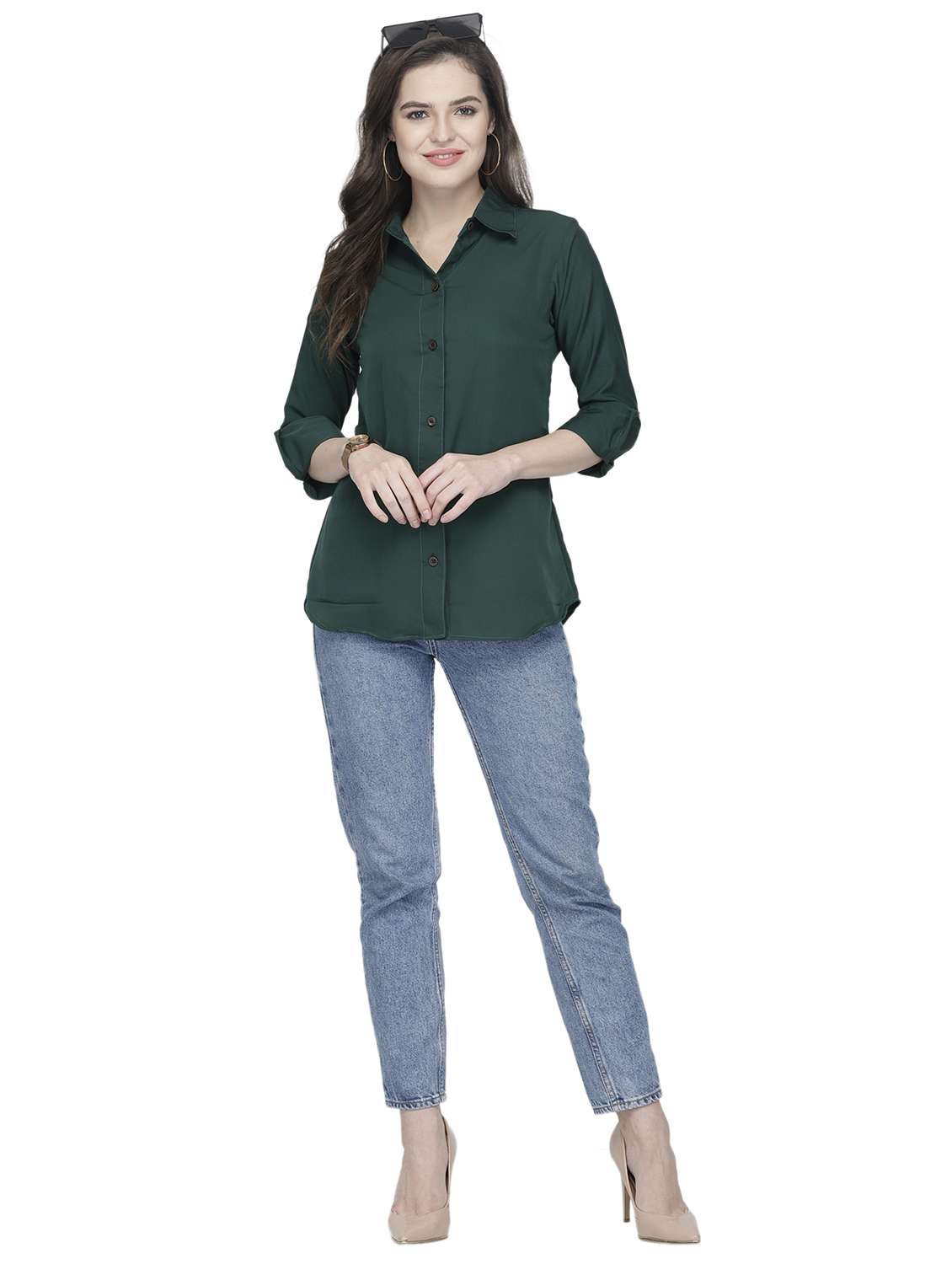 women collared long sleeve regular fit shirt - 22184979 -  Standard Image - 4