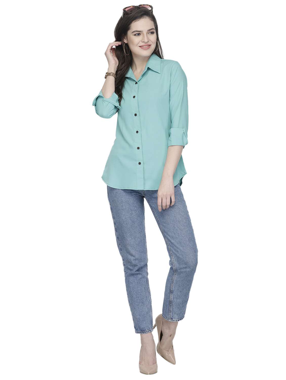 women collared long sleeve regular fit shirt - 22184980 -  Standard Image - 4