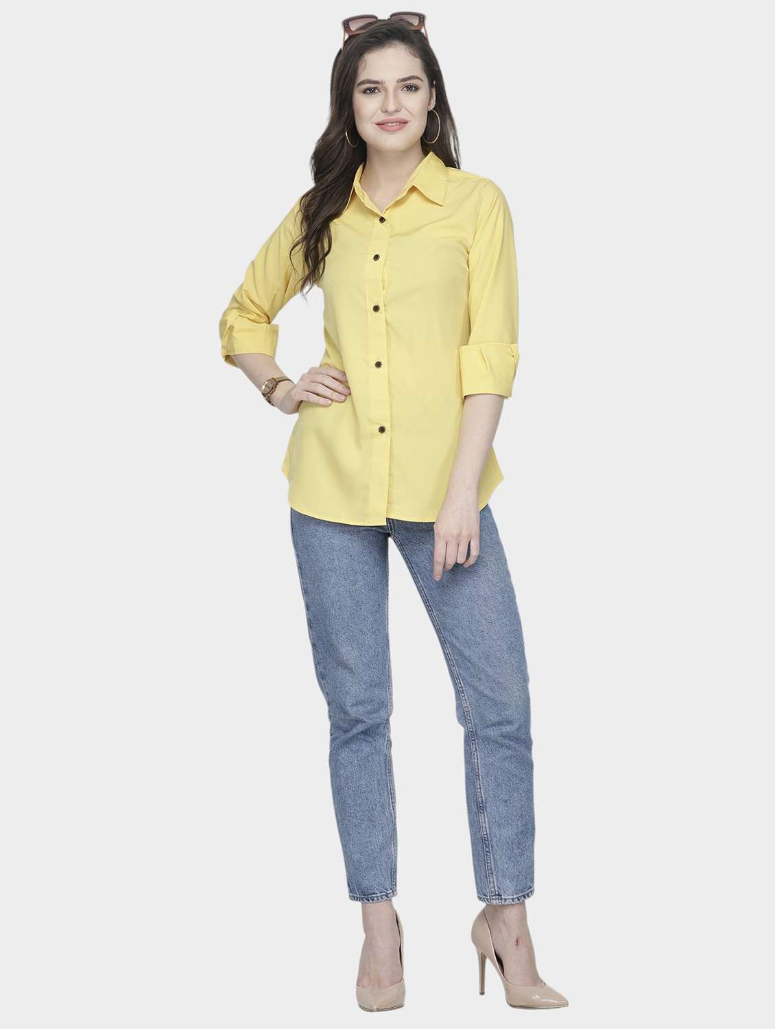 women collared long sleeve regular fit shirt - 22184981 -  Standard Image - 4