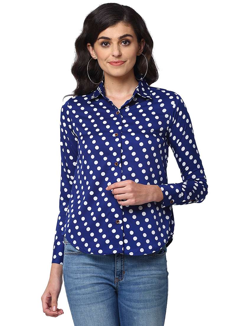 women collared long sleeve regular fit shirt