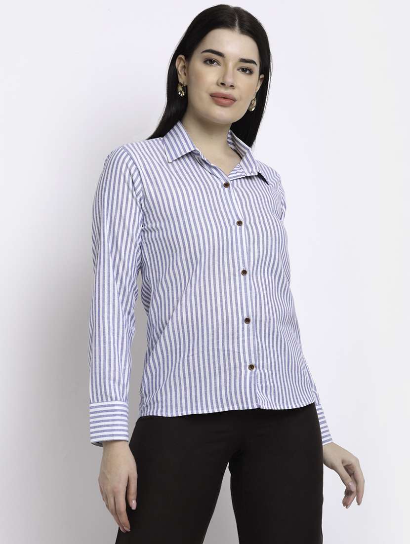 women collared long sleeve regular fit shirt