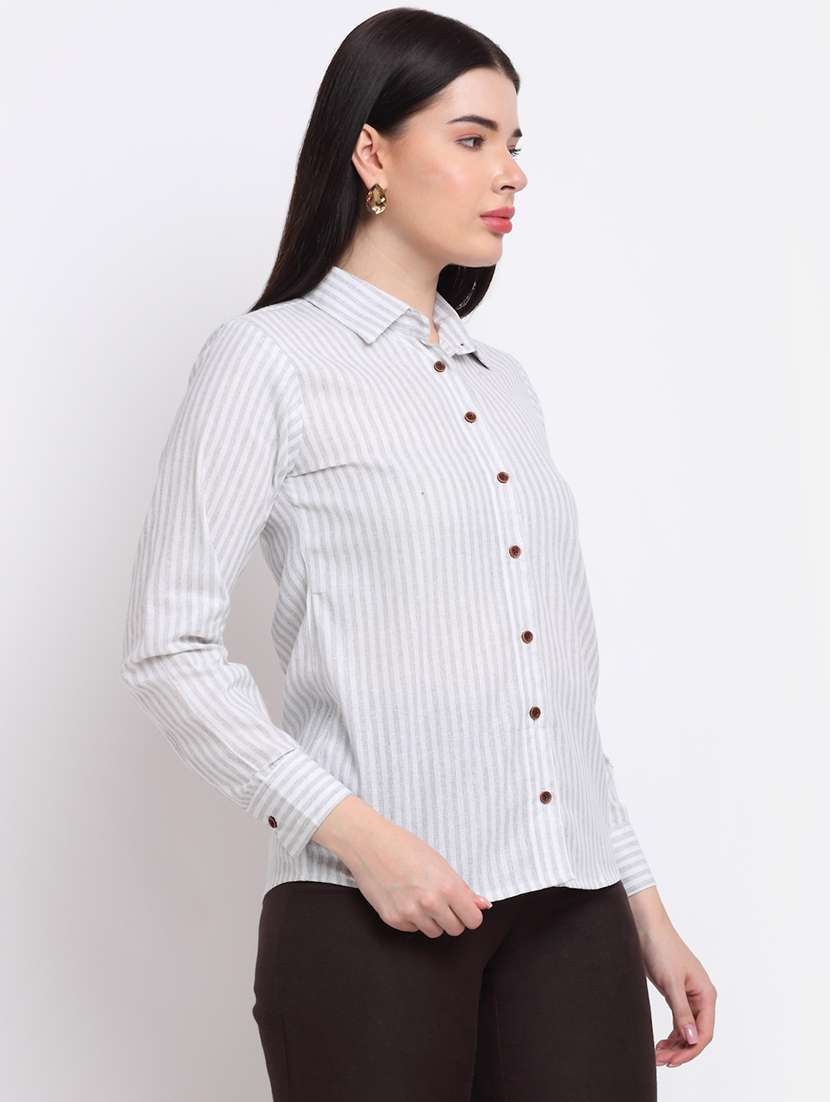 women collared long sleeve regular fit shirt - 22185001 -  Standard Image - 1
