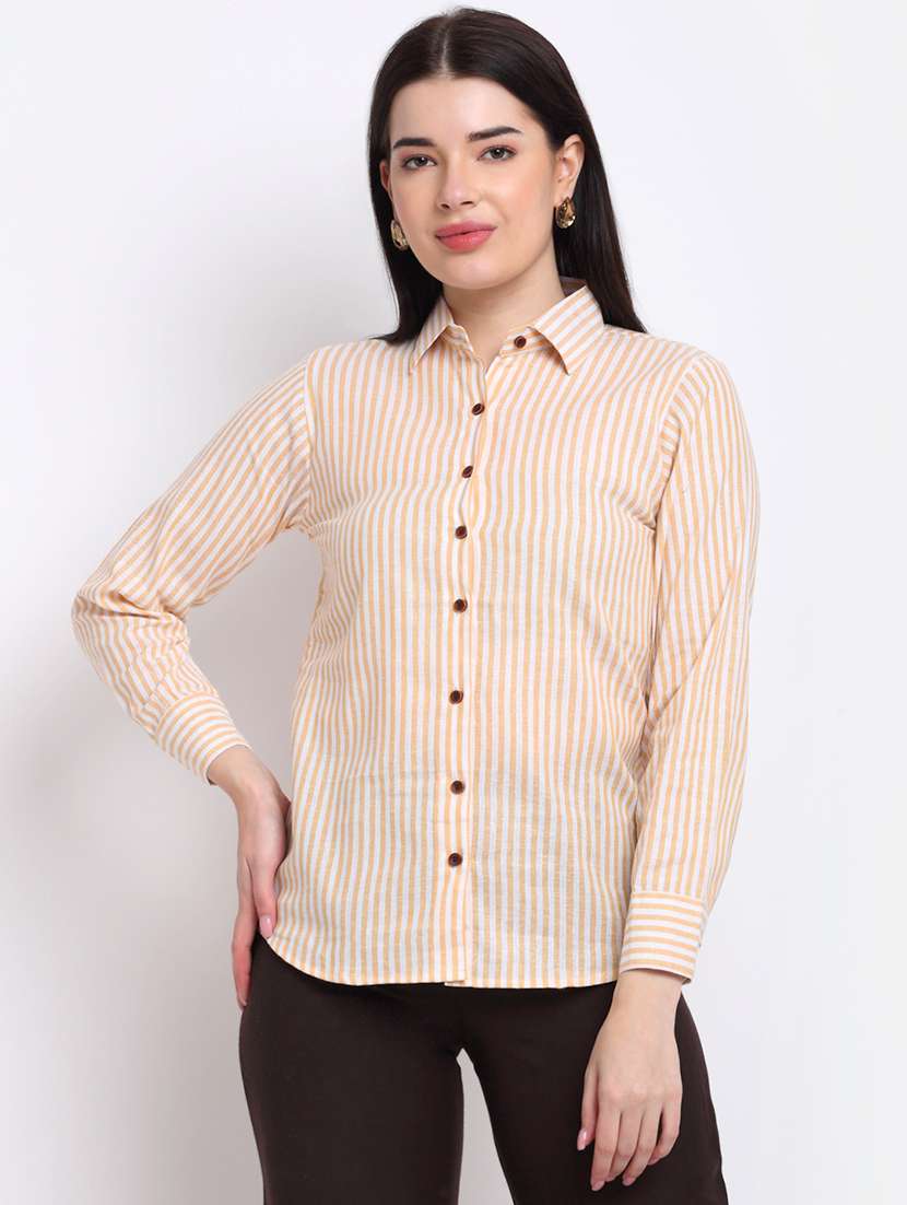 women collared long sleeve regular fit shirt