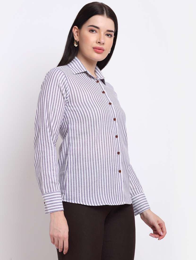 women collared long sleeve regular fit shirt - 22185004 -  Standard Image - 1