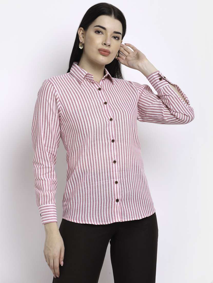 women collared long sleeve regular fit shirt