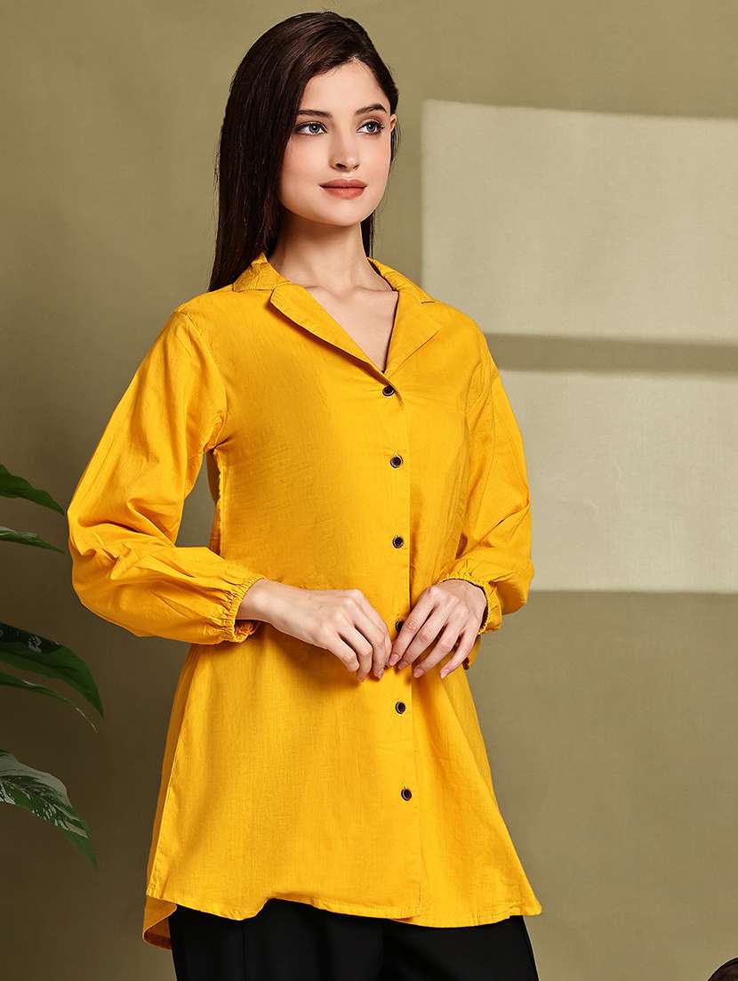 women lapel collar long sleeve regular fit shirt - 22185017 -  Standard Image - 1