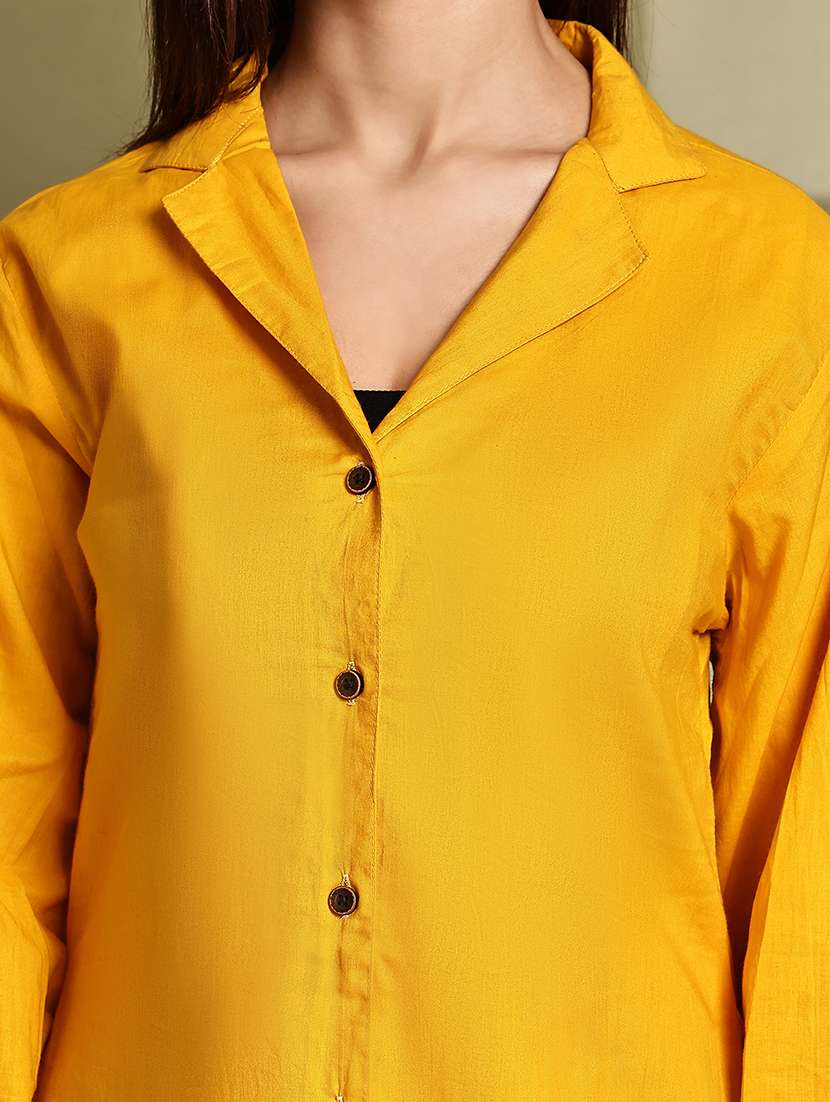 women lapel collar long sleeve regular fit shirt - 22185017 -  Standard Image - 6