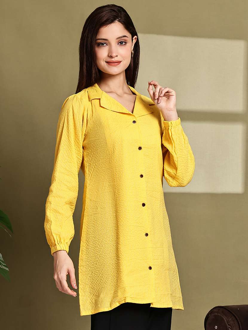 women lapel collar long sleeve regular fit shirt - 22185024 -  Standard Image - 1