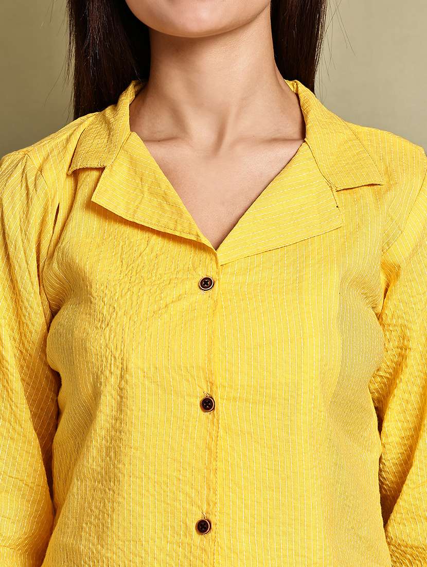 women lapel collar long sleeve regular fit shirt - 22185024 -  Standard Image - 6