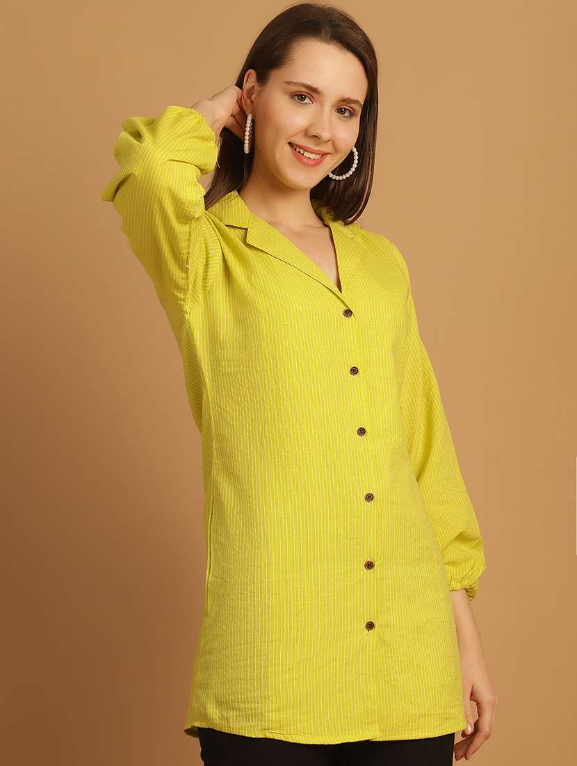 women lapel collar long sleeve regular fit shirt - 22185028 -  Standard Image - 1