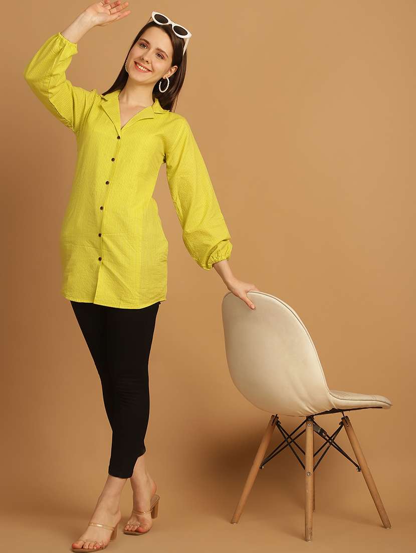 women lapel collar long sleeve regular fit shirt - 22185028 -  Standard Image - 4