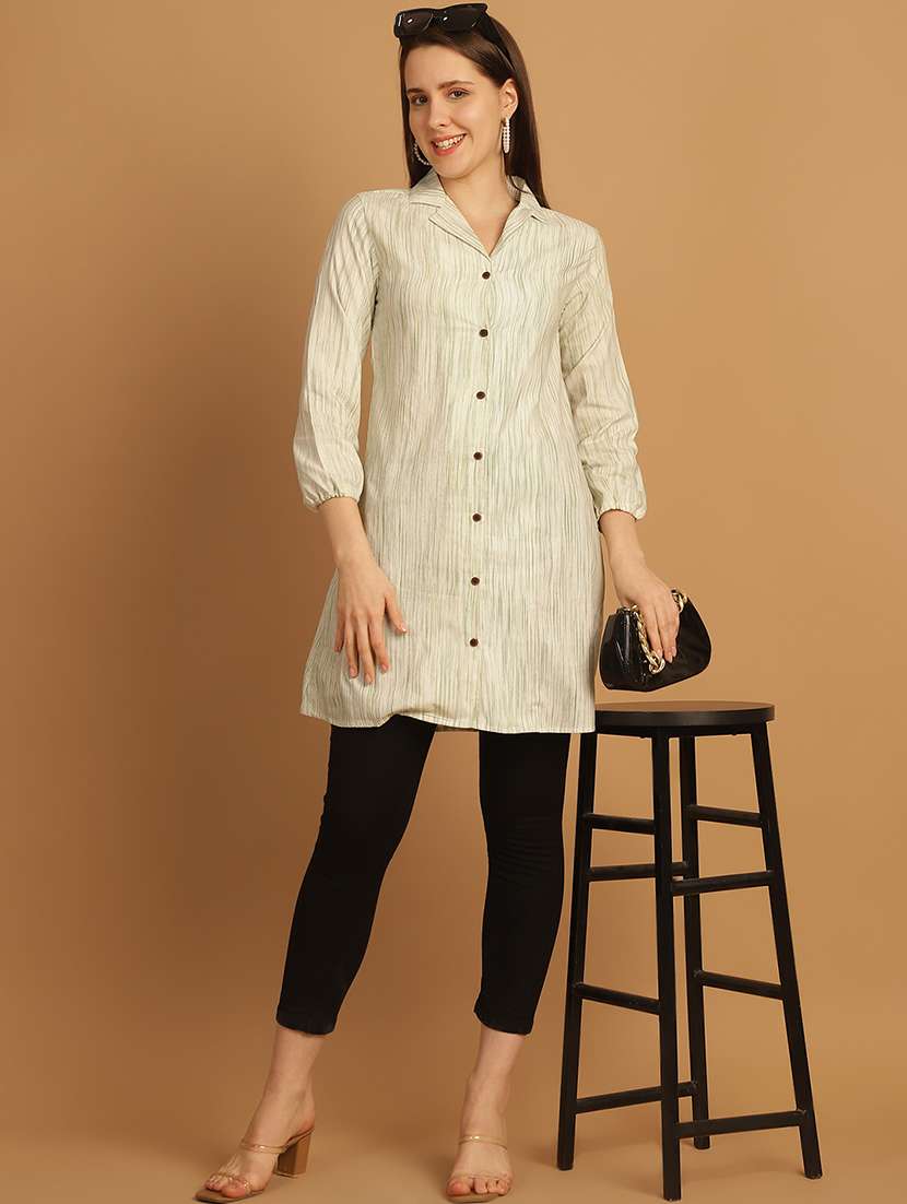 women lapel collar long sleeve regular fit shirt - 22185031 -  Standard Image - 4