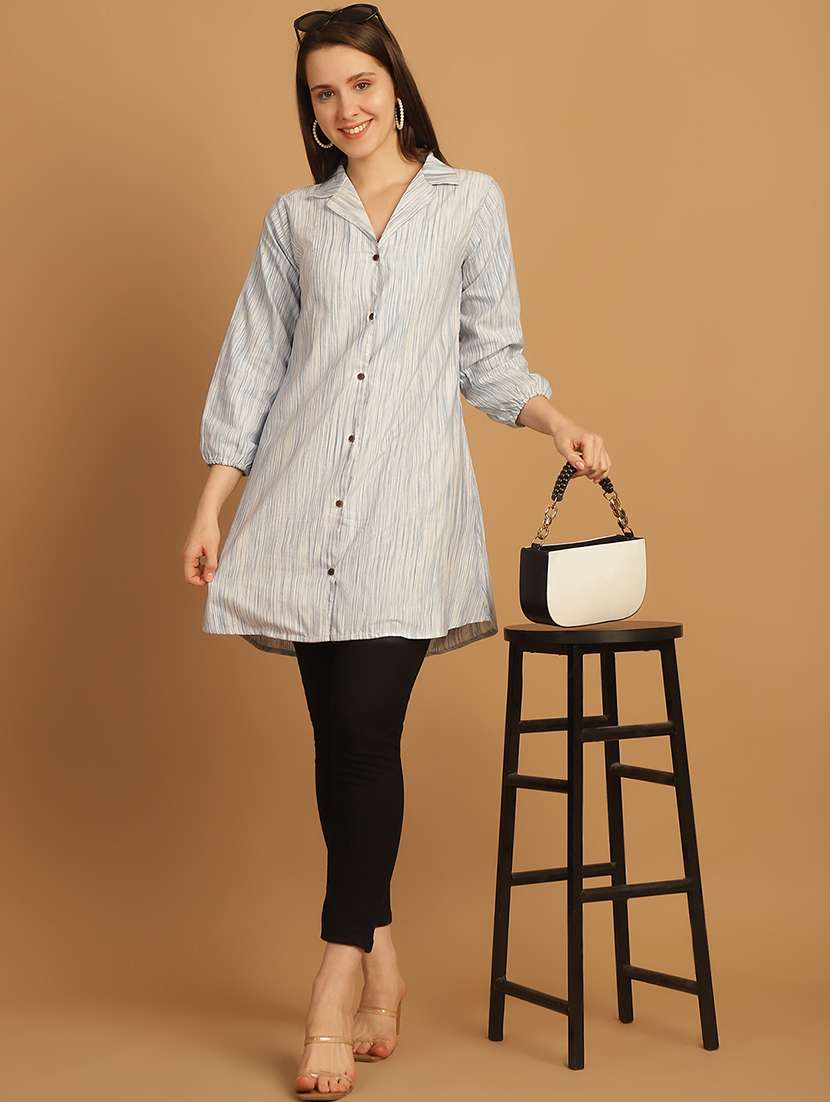 women lapel collar long sleeve regular fit shirt - 22185032 -  Standard Image - 4