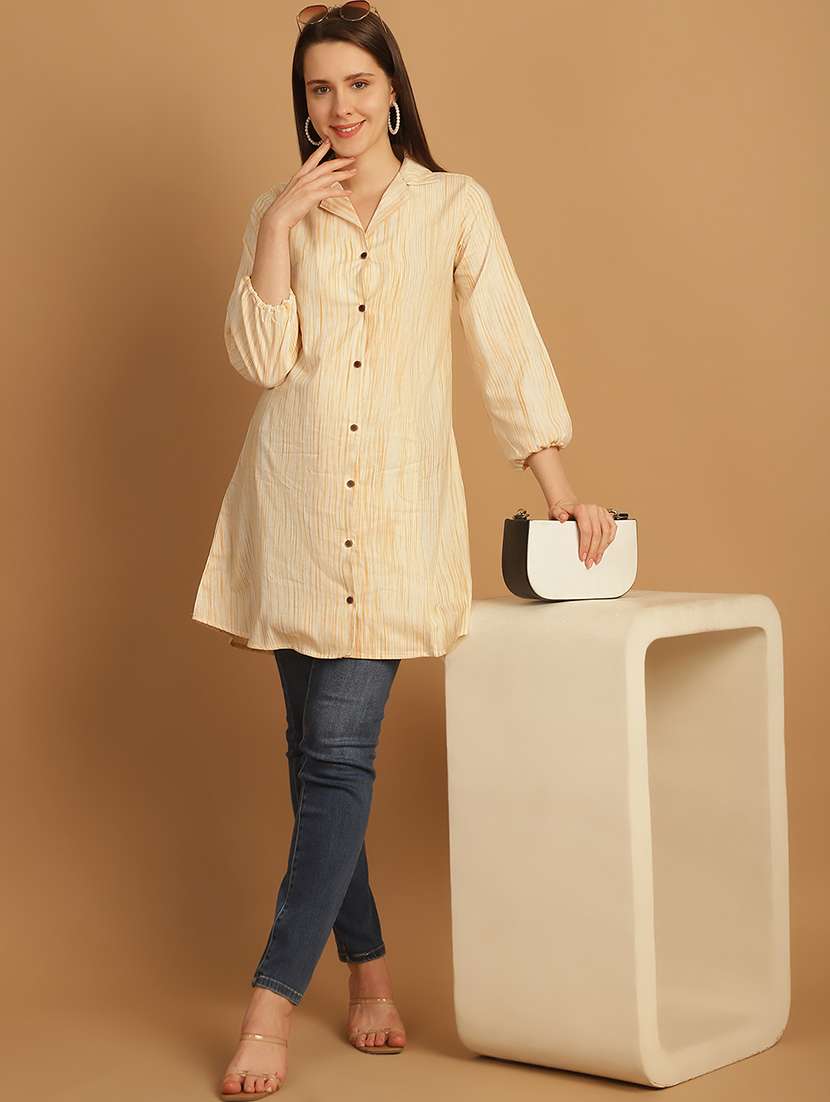 women lapel collar long sleeve regular fit shirt - 22185034 -  Standard Image - 4