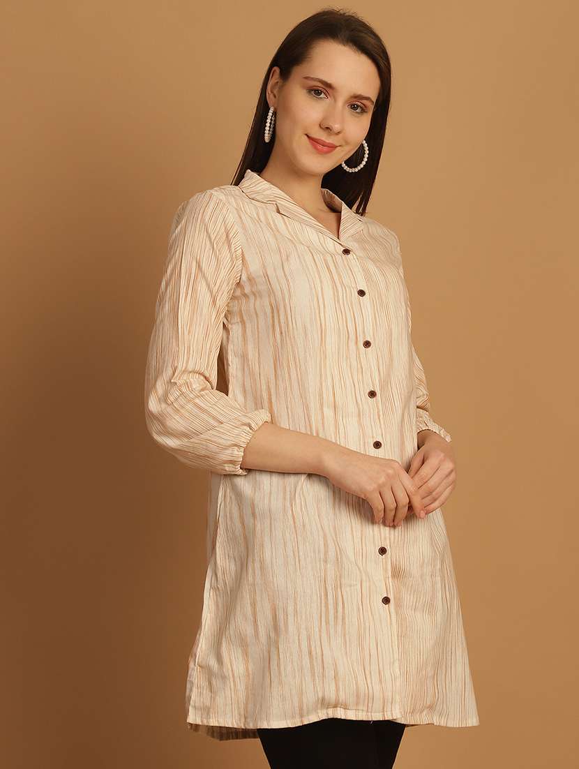 women lapel collar long sleeve regular fit shirt - 22185035 -  Standard Image - 1