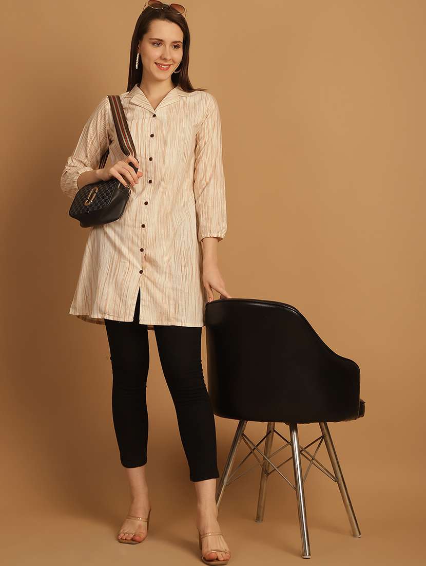 women lapel collar long sleeve regular fit shirt - 22185035 -  Standard Image - 4