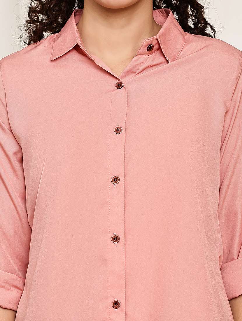 women collared roll up sleeve regular fit shirt - 22185036 -  Standard Image - 6