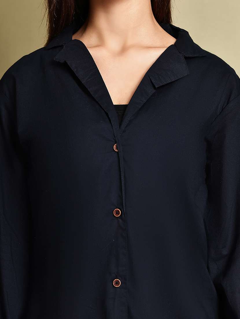 women lapel collar long sleeve regular fit shirt - 22185045 -  Standard Image - 6