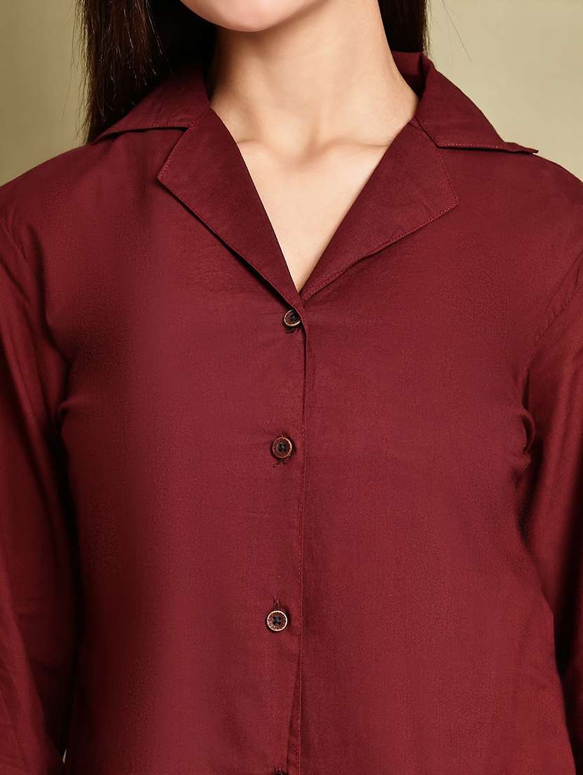 women lapel collar long sleeve regular fit shirt - 22185047 -  Standard Image - 6
