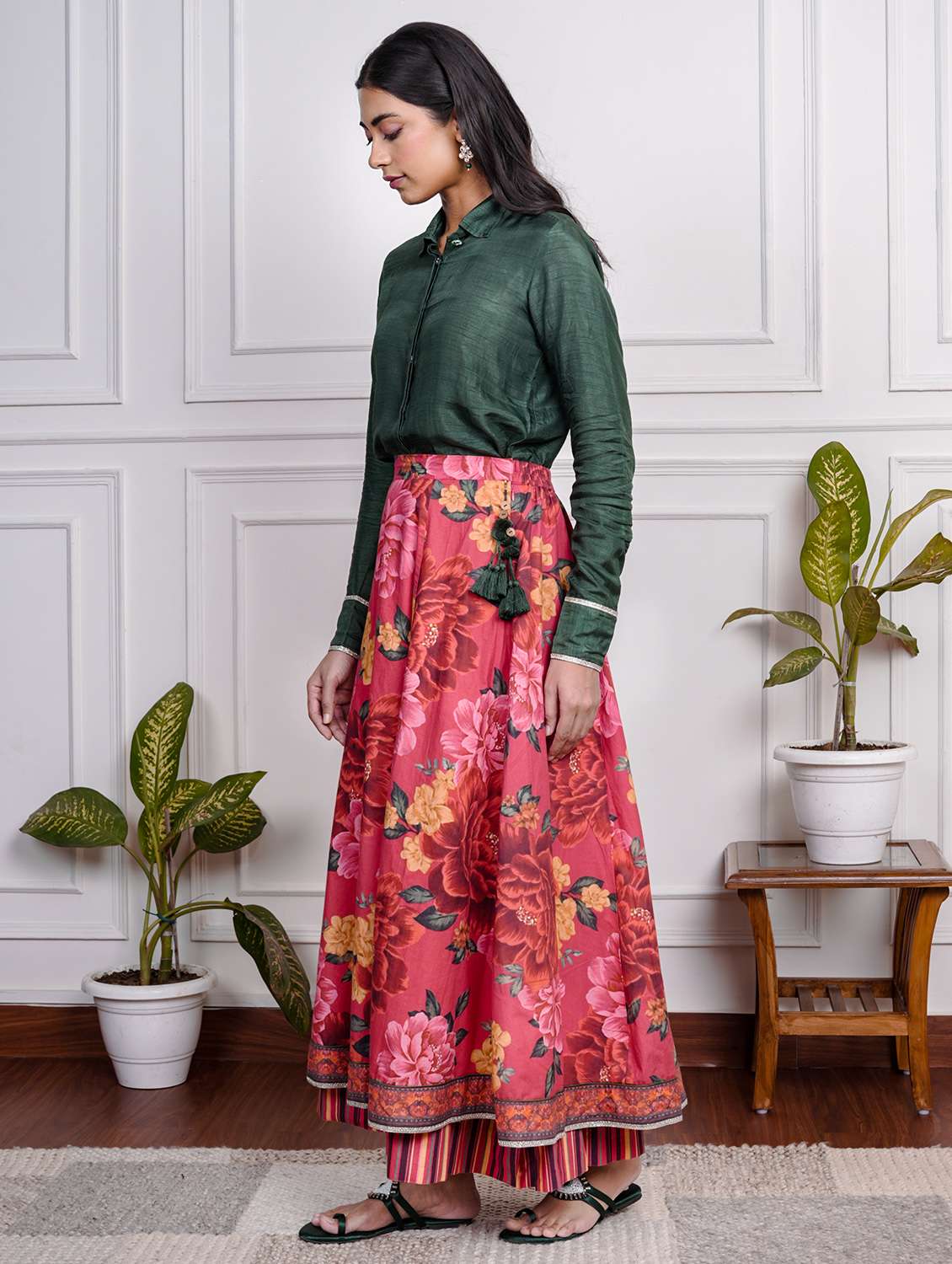 women solid long sleeve skirt top set - 22185063 -  Standard Image - 1