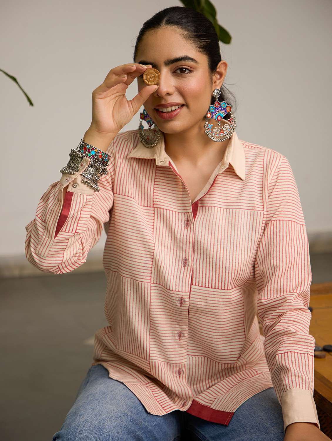 women striped long sleeve regular fit shirt - 22185110 -  Standard Image - 1