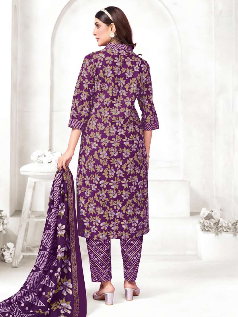 women floral printed three quarter sleeve kurta pant with dupatta set - 22185125 -  Standard Image - 1