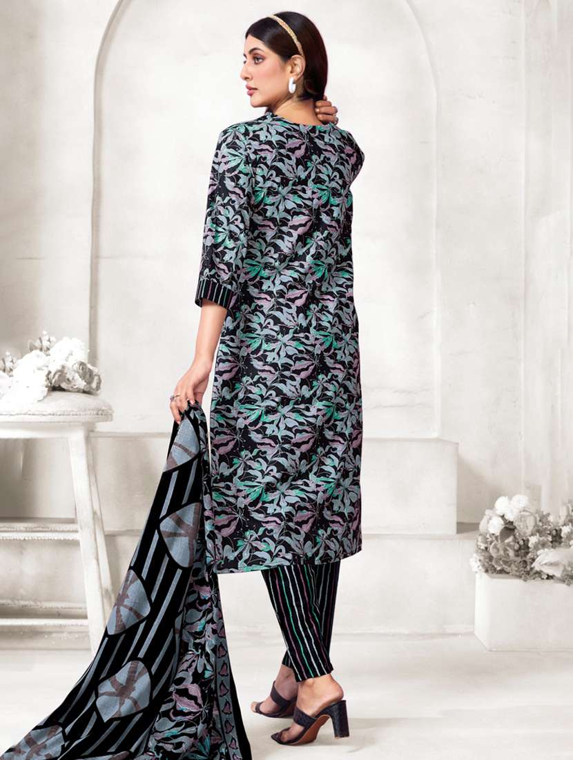 women printed three quarter sleeve kurta pant with dupatta set - 22185134 -  Standard Image - 1