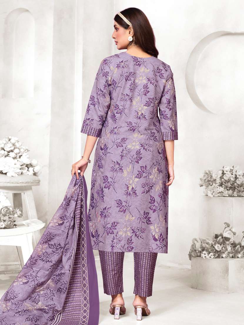 women printed three quarter sleeve kurta pant with dupatta set - 22185135 -  Standard Image - 1