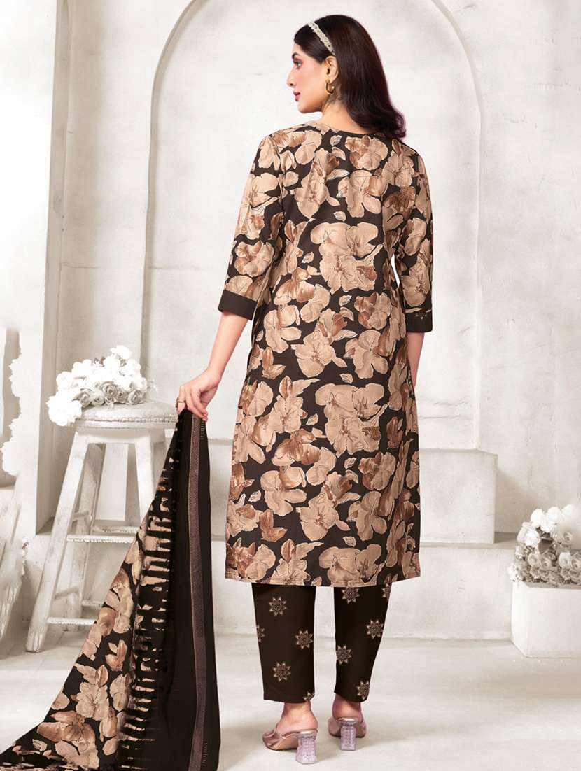women floral printed three quarter sleeve kurta pant with dupatta set - 22185139 -  Standard Image - 1