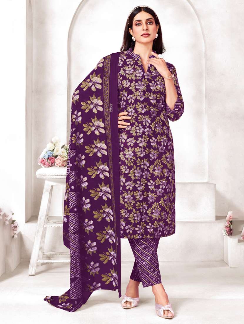 women floral printed three quarter sleeve kurta pant with dupatta set