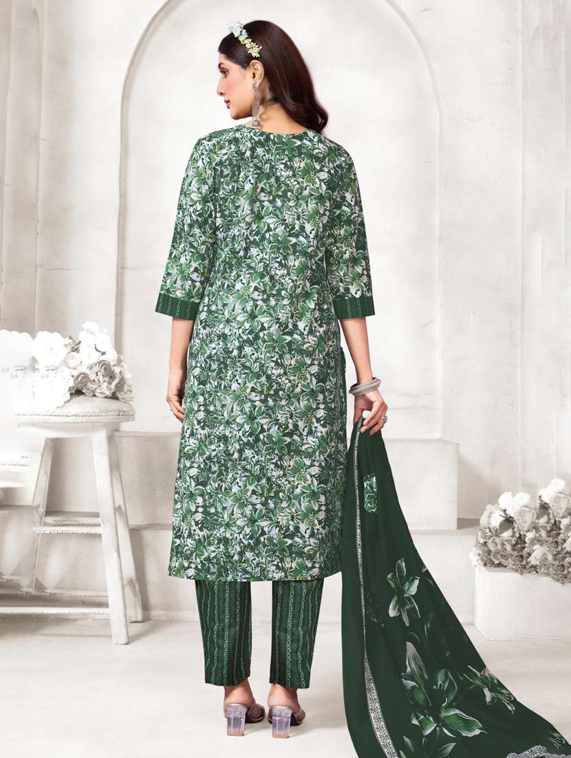 women floral printed three quarter sleeve kurta pant with dupatta set - 22185141 -  Standard Image - 1