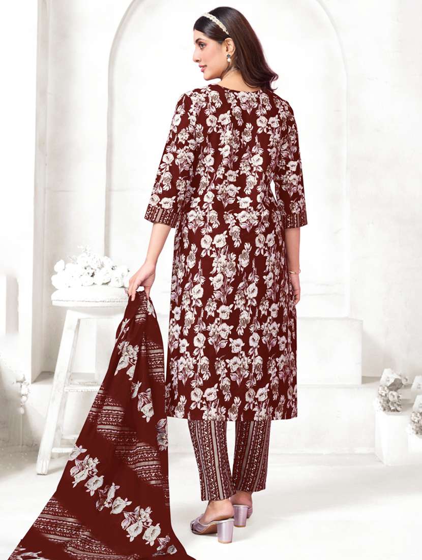 women floral printed three quarter sleeve kurta pant with dupatta set - 22185142 -  Standard Image - 1