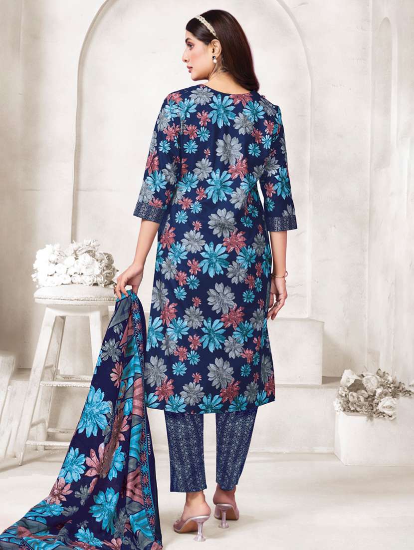 women floral printed three quarter sleeve kurta pant with dupatta set - 22185143 -  Standard Image - 1
