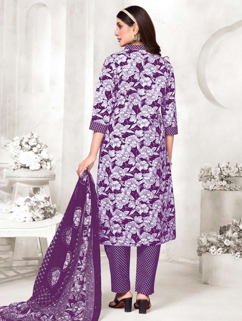 women floral printed three quarter sleeve kurta pant with dupatta set - 22185145 -  Standard Image - 1