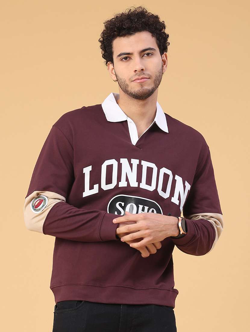 men typographic long sleeve regular fit sweatshirt - 22185315 -  Standard Image - 1