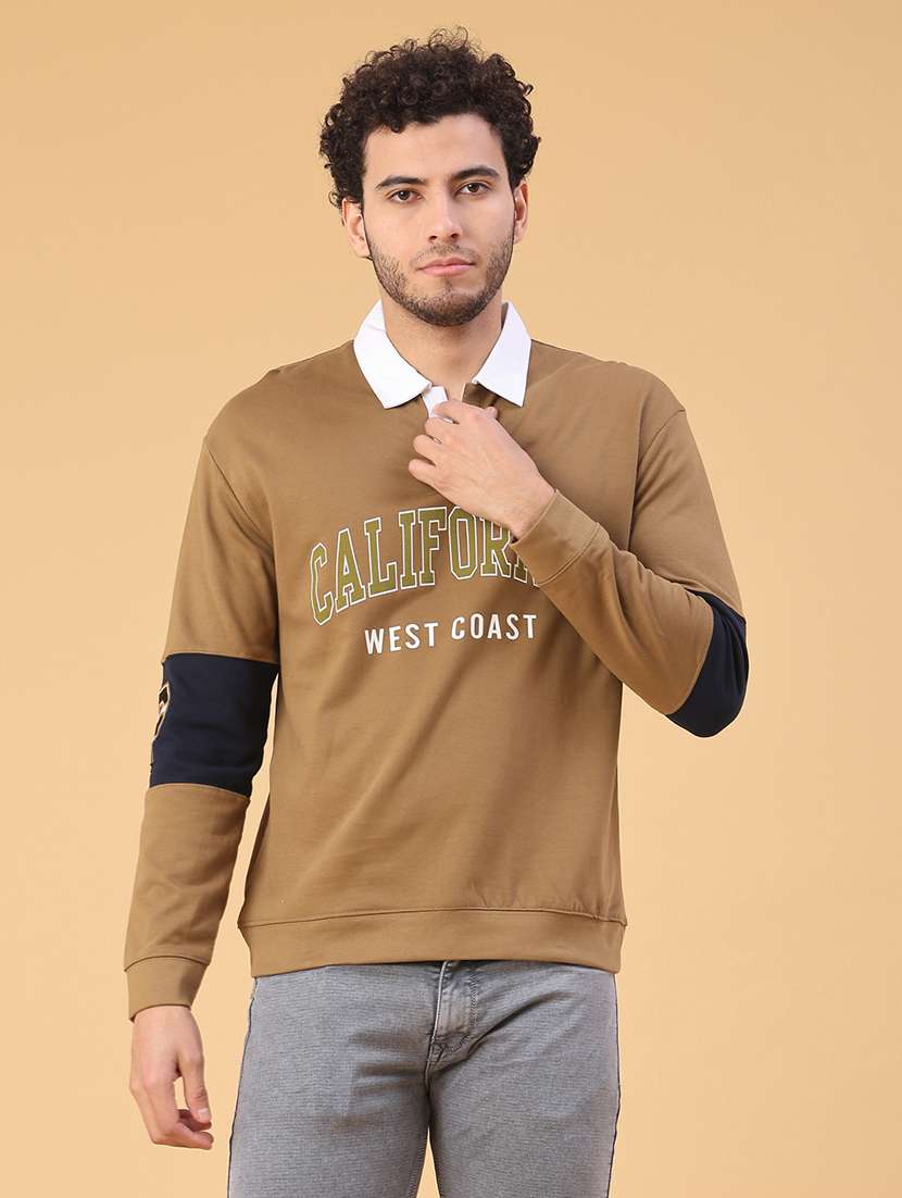 men typographic long sleeve regular fit sweatshirt - 22185317 -  Standard Image - 1