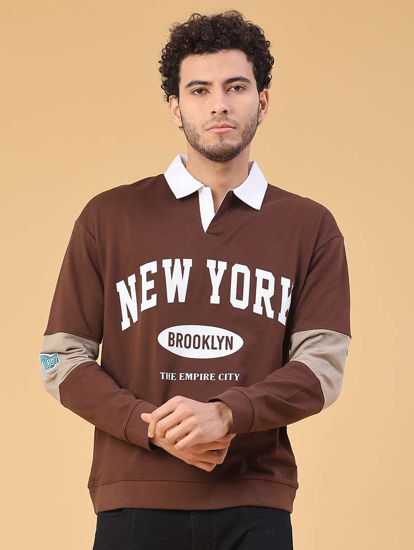 men typographic long sleeve regular fit sweatshirt - 22185318 -  Standard Image - 1