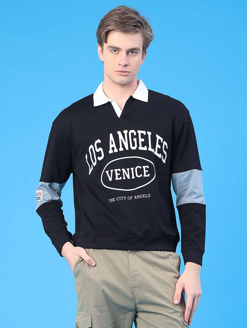 men typographic long sleeve regular fit sweatshirt - 22185319 -  Standard Image - 1