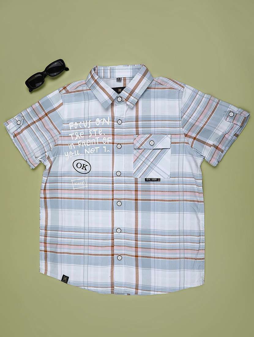 Boys Checkered Short Sleeve Casual Shirt - 22185320 -  Standard Image - 1