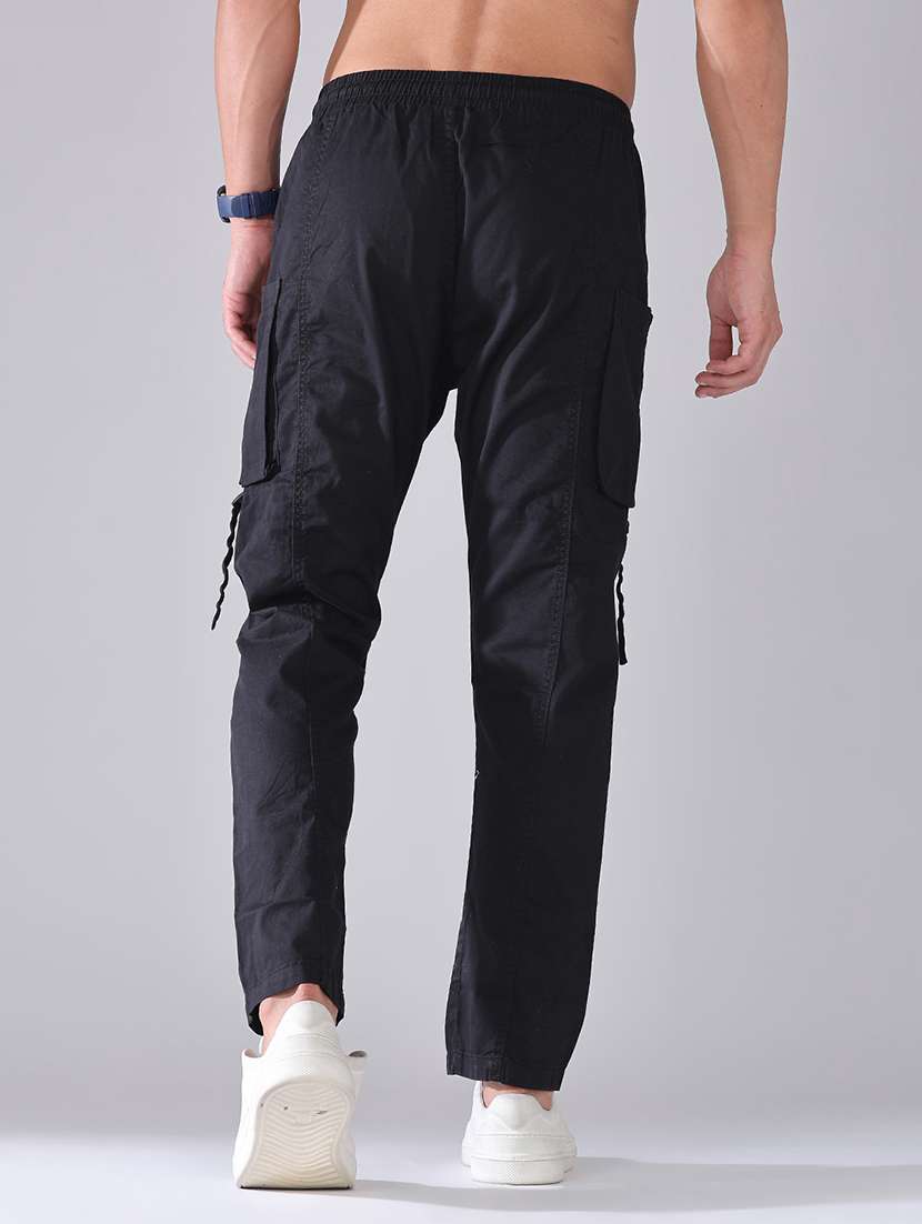 men solid mid rise regular fit cargo  - 22185396 -  Standard Image - 4