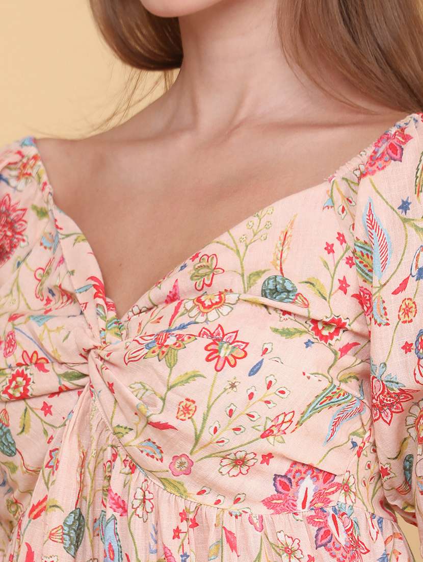 women printed short sleeves a-line top - 22185404 -  Standard Image - 1
