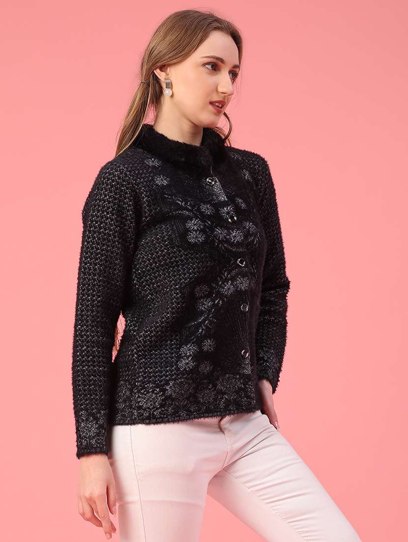 women self design long sleeve cardigan - 22185492 -  Standard Image - 1