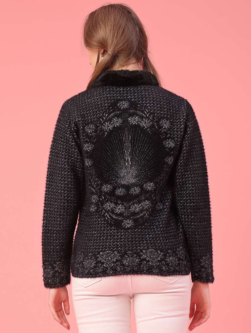 women self design long sleeve cardigan - 22185492 -  Standard Image - 4